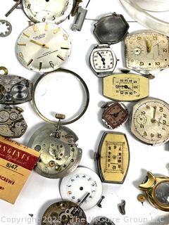 Grouping of Watchmakers Movements and Repair Supplies