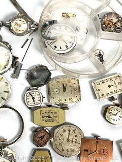 Grouping of Watchmakers Movements and Repair Supplies