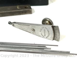 Watchmakers Tools including Ideal Test Indicator and Pinion Wire Assortment