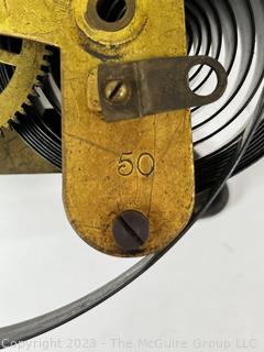 Clock Movement (marked "Made in USA" #50) and Parts 