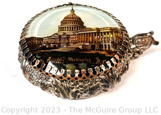 Washington DC Capital Building Souvenir Trinket Box with Reverse Painted Glass Lid