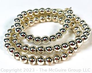 Sterling Silver Bead Necklace. 