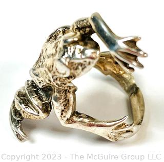 Cast Sterling Silver Frog Ring