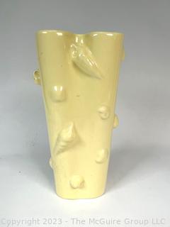 Yellow Pottery Vase Marked Camark. Measures 10" Tall