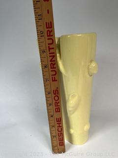 Yellow Pottery Vase Marked Camark. Measures 10" Tall