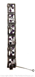 Mexican Sterling Silver & Amethyst Bracelet