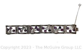 Mexican Sterling Silver & Amethyst Bracelet