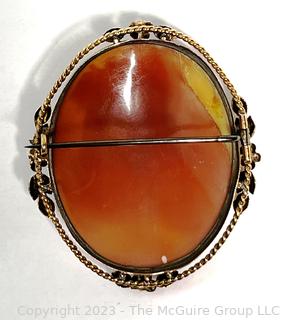 NOTE WEIGHT CHANGE. Victorian Carved Pink Shell Cameo Brooch and Pendant in 14k Gold Surround. Total Weight is 14.5 Grams, not 3 Grams as described earlier 11-2-23 16:33pm ET