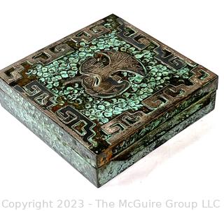 Graziella Laffi,  Peru Handmade Box ini Patented Bronze with Sterling Decoration. 