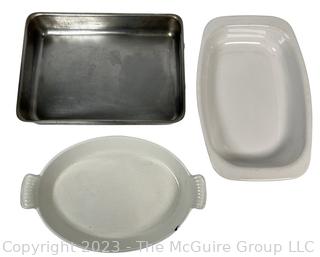 Three (3) Cooking Pans Including Le Creuset and Corningware