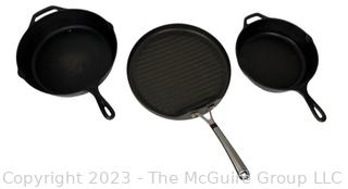 Three (3) Cast Iron Pans Including Lodge