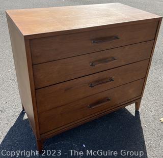 Mid Century Modern Four (4)  Drawer Dresser Chest.  19" x 33" x 36"