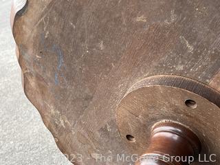 Round Pie Crust Edge Pedestal End Table. Measures 23" Diameter, 17" Tall