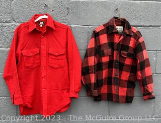 Two (2) Men's Vintage Flannel Shirts by Woolrich and Maine Guide