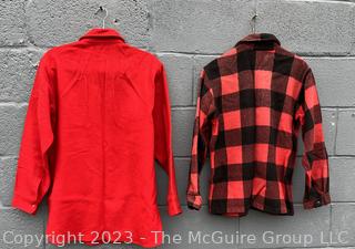 Two (2) Men's Vintage Flannel Shirts by Woolrich and Maine Guide