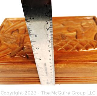 French Art Deco Carved Wooden Box