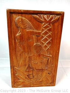 French Art Deco Carved Wooden Box