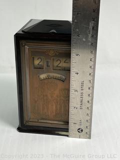 1927 General Electric Executive Digital Clock, Model AB8B02 in Bakelite Case. Measures 4w x 3.5d x 6" height