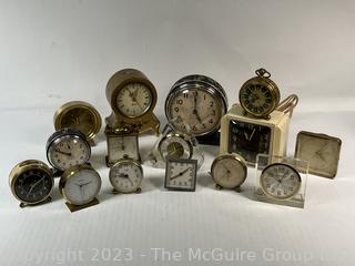 Group of Travel Alarm Clocks