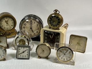 Group of Travel Alarm Clocks