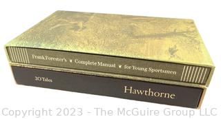 Two (2) Books in Slip Covers Including The Complete Manual For Young Sportsmen by Frank Forester and 20 Tales by Hawthorne
