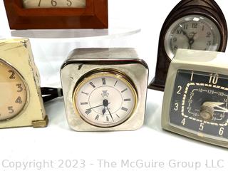 Seven (7) Mantel Desk Clocks Including Seth Thomas, General Electric and Westclox