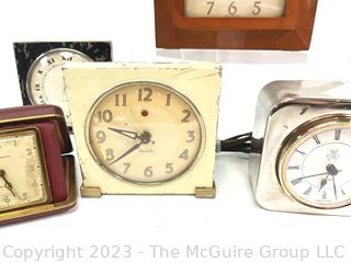 Seven (7) Mantel Desk Clocks Including Seth Thomas, General Electric and Westclox