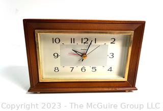 Three (3) Electric Mantel and Desk Clocks Including General Electric, Telechron and Sunbeam