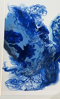 Unframed Signed and Number Color Lithograph of Blue Abstract Landscape by Melissa Meyers for White Porch Studios. Measures 12 X 8" 