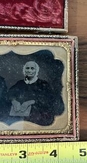 Quarterplate Daguerreotype of Man and Wife. Measures 4 1/4 x 3 1/4"