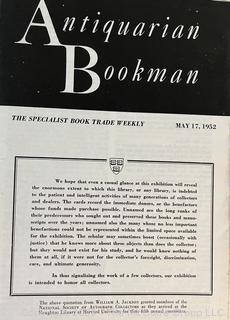 Five (5) Issues of "Antiquarian Bookman" Magazine 1951, 52 and 53