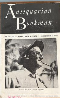 Five (5) Issues of "Antiquarian Bookman" Magazine 1951, 52 and 53