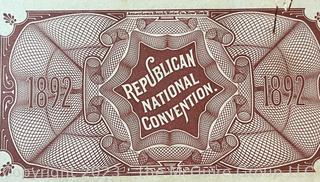 Ephemera including 5 Day Ticket to 1892 Republican National Convention. Minneapolis