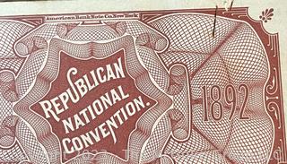 Ephemera including 5 Day Ticket to 1892 Republican National Convention. Minneapolis