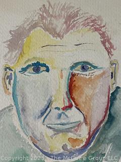 Watercolor Portrait of A Man. Signed CS'81. Measures 9 1/2 x 10 1/2"