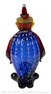 Murano Italian Hand Blown Glass Clown Figurine. Measures 22" tall.