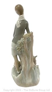 Lladro 4509 "Boy with Lambs" Porcelain Glazed Figurine. 11" tall