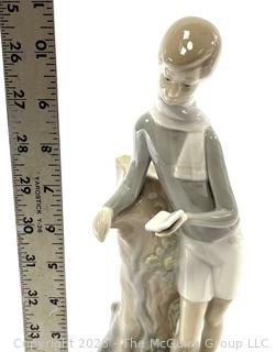 Lladro 4509 "Boy with Lambs" Porcelain Glazed Figurine. 11" tall