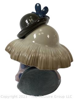 Lladro 5130 Clown Head Bowler Hat Figurine. 10" tall.