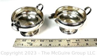 Set of Weighted Sterling Silver Creamer and Sugar. 210 grams