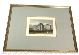 Framed Under Glass Engraving of U.S. Washington Capital. Drawn by W. Goodacre. Engraved and Printed by Fenner Sears & Co. Measures 13" x 16"