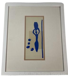 Framed Under Glass Matisse Print of Woman with Amphora and Pomegranates.  15" x 19".