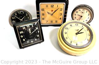 Five (5) Wind Up Alarm Clocks