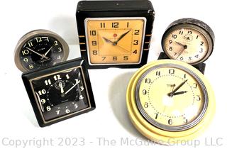 Five (5) Wind Up Alarm Clocks