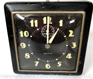 Black Westclox Spur Windup Mechanical Alarm Clock.
