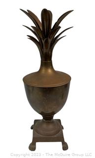 Brass Pineapple Form Urn. Measures 16.5" Tall