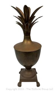 Brass Pineapple Form Urn. Measures 16.5" Tall