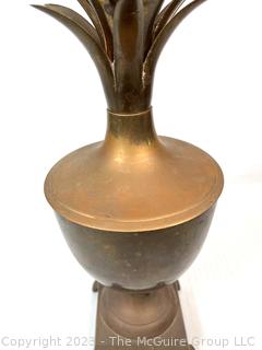 Brass Pineapple Form Urn. Measures 16.5" Tall