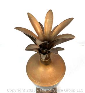 Brass Pineapple Form Urn. Measures 16.5" Tall