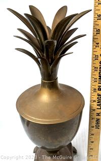 Brass Pineapple Form Urn. Measures 16.5" Tall